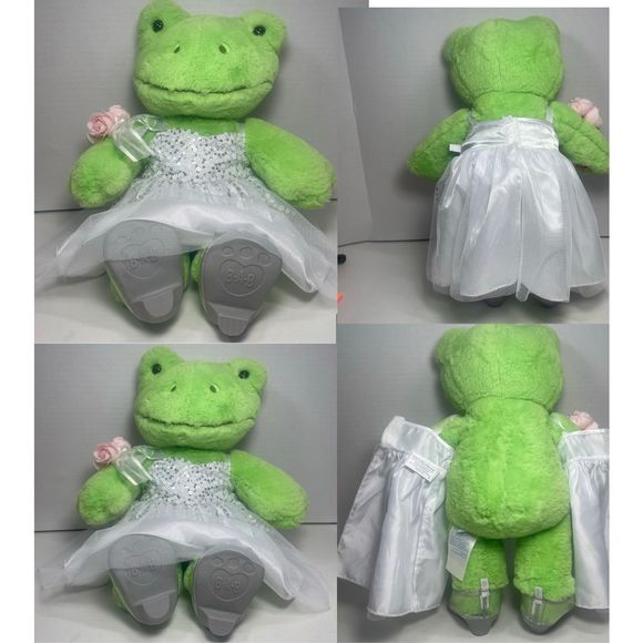 NWOT Build a Bear Spring Green Frog with Princess Outfit PRICE VERY FIRM - Picture 11 of 16